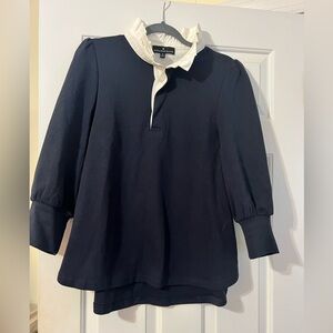 Navy Charlotte terry top